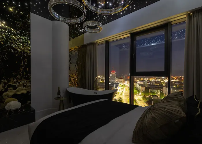 Goldstar Apartament- Wanna Z Widokiem, 19 Pietro, Hanza Tower Апартаменты Щецин